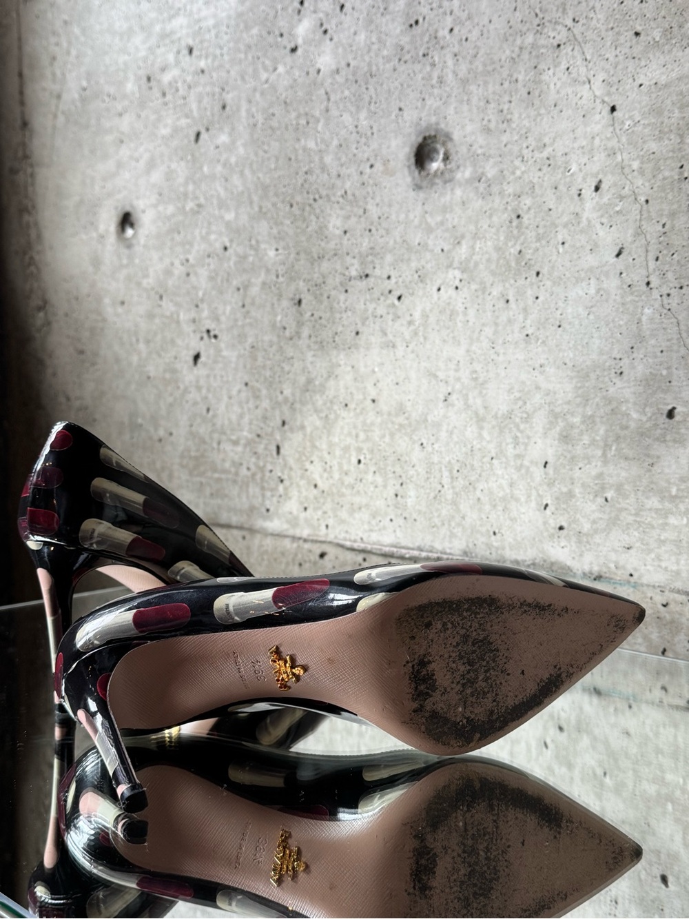 Prada Lipstick Print Patent Leather Pumps - Picture 8 of 8